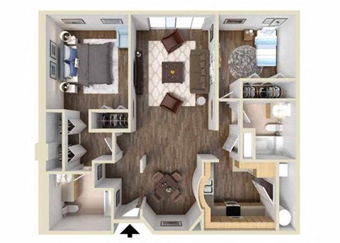 a 2103 sq ft apartment with a wood floor at Carisbrooke at Manchester Apartments, New Hampshire